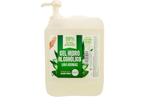 ENJOYCOSMETICS ENJOY COSMETICS - Gel Hidroalcohólico 5L | 70% Alcohol | Con Extracto Natural de Aloe Vera y Glicerina Natural | Cuidado de la Piel | 98% Ingredientes Naturales | Ideal para Casa y Comercios