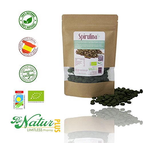 Spiruline en comprimés BeNatur Plus, 100% Spiruline Algue micro pulvérisée 150 g (300 comprimés)