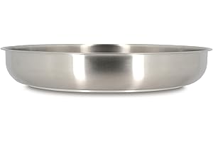 OGO LIVING MENASTYL - Poêle inox 18/10 amovible 28 cm Iris Inox sans PFAS - Tous feux dont induction, four, réfrigérateur et lave-vaisselle - Empilables et résistantes - Poignée double sécurité