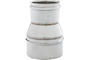 TEKNOSTEELL CANNA FUMARIA RIDUZIONE/MAGGIORAZIONE ACCIAIO INOX 316 DA DIAMETRO 80 A 250 (Ø80 MASCHIO, Ø140 FEMMINA)