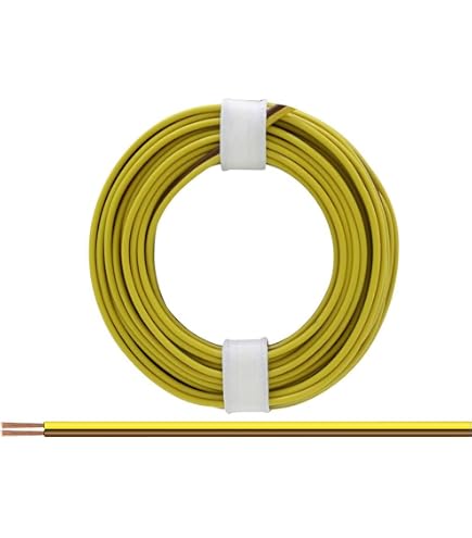 Donau Elektronik Copper Twin Strand Wire – Yellow/Brown, 25m, H0 Gauge, Model Railway