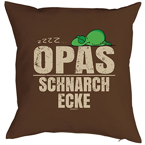 Familien/Opa/Deko-Kissen/Sofa-Kissen m. Füllung +Spaß-Urkunde: zzz? Opas Schnarch Ecke Geschenkidee/Geburtstag - 2