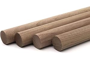 BAIWANLIN wooden stick walnut round Dowel Unfinished used for crafts Clothes rail walking stick diameter3-50mmlength500mm,15mm*500mm*4pcs