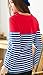 Bearsland Women's Striped Patchwork Breastfeeding Top Red UK Size 10-12