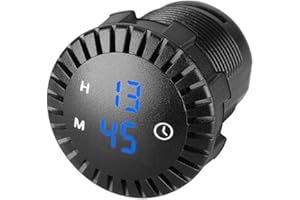 ASUDARO Orologio LED per auto Digitale impermeabile 12V / 24V Mini LED Orologio tattile Diametro 2,01 pollici per auto, navi, SUV