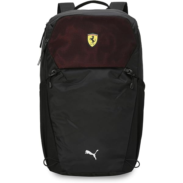FERRARI KIDS - Zaino Scuola Ufficiale Ferrari per Bambini, con 2 Ampi Spazi Centrali e 2 Tasche Frontali con Chiusura a Zip, Spallacci Regolabili e Imbottiti, Schienale Imbottito, 32x43Hx23 cm, Rosso