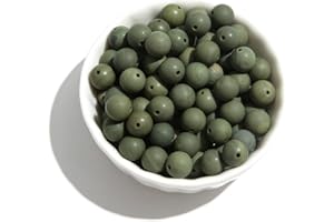 ACYUNLEI Natural Matte Stone Beads 6mm GreenTea Stone Round Gemstone Beads Spacer Charm Energy Healing Beads DIY for Bracelet Necklace Earrings Jewelry Making