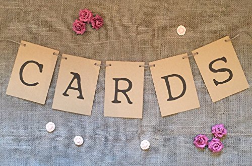 Price comparison product image Rustic 'cards' bunting sign for wedding