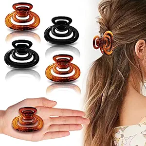 Sanas Womens Stylish Fancy Butterfly Korean Claw Hair Clips for Medium Hair (Assorted Colours)- 4 Pieces