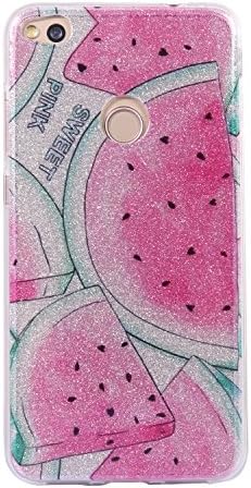 HeBan Luxury Bling Bling Glitter Sparkle Designer Case Shockproof Shining Fashion Style Back Cover for HUAWEI P8 Lite 2017 Release - Fruit Watermelon
