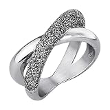 Jacques Lemans Damen Ring Edelstahl Glänzend grau 490070007