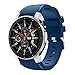 Produktbild BZLine Armband | Weiches Silikon Sport Uhrenarmband | Für Samsung Galaxy Watch 46 mm Smartwatch Bluetooth | Robust und Langlebig | Einfach zu Justieren | Handgelenkgröße: 5,5-8,4 Zoll | 10 Farben (Marine)