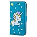 Produktbild CXTcase Samsung Galaxy S6 Edge Hülle, Samsung S6 Edge Einhorn Case Leder Flip Hülle Handytasche Etui Brieftasche Schutzhülle Standfunktion, Magnetverschluss für Samsung S6 Edge Cover Blauu