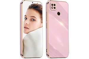 ATISIJIE Funda para Xiaomi Redmi 10A Carcasa, Funda Protectora TPU Suave Silicona Prueba de Golpes Bonito Diseño Borde Dorado Cover Case Violet