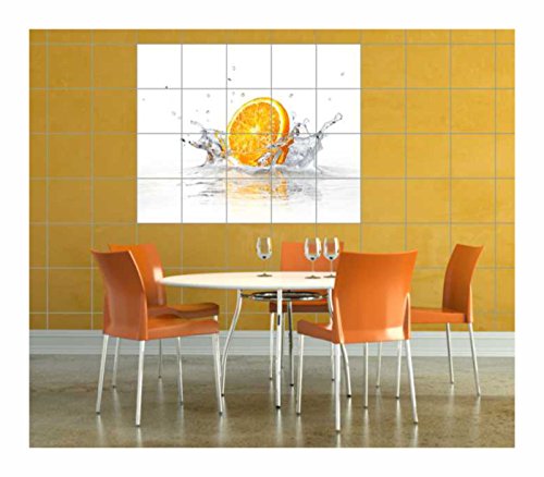 FoLIESEN Fliesenaufkleber für Bad und Küche – Fliesenposter Splashing Orange – Fliesengröße 15×15 cm – Fliesenbild 45×30 cm (BxH) - 2