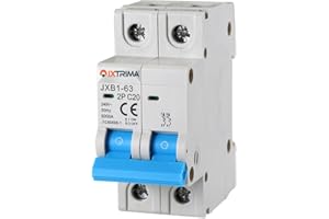 IXTRIMA Interruptor magnetotérmico automático, 2P 20A 220V 6kA, bipolar MCB 2P C20