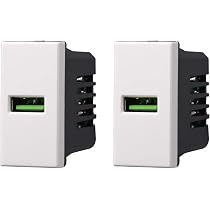 Modulo Presa USB Doppio 5V 2.1A, Bianco, Compatibile Bticino Living International, Confezione Da 2 Pezzi - 3