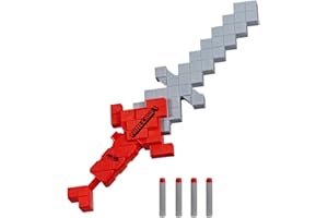 Nerf Minecraft - Spada Heartstealer, 4 dardi Nerf Elite in gommapiuma, lama in gommapiuma, blaster