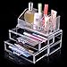 New Cosmetic Jewellery Rack Makeup Organizer Box Case Clear 2 Storage Drawers