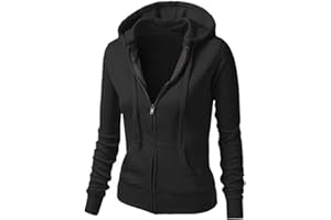 BOTCAM Veste de sport pour femme - Veste à capuche - Veste d'extérieur légère avec fermeture éclair - Sweat à capuche pour femme - Automne - Décontracté - Veste de transition - Sport - Vêtement