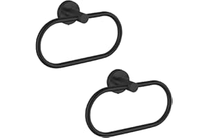 EOLAX Toallero para taladrar, toallero de Color Negro, Juego de 2 Unidades, Moderno toallero de Pared, toallero de Acero Inoxidable, Montaje en Pared, Accesorios de baño