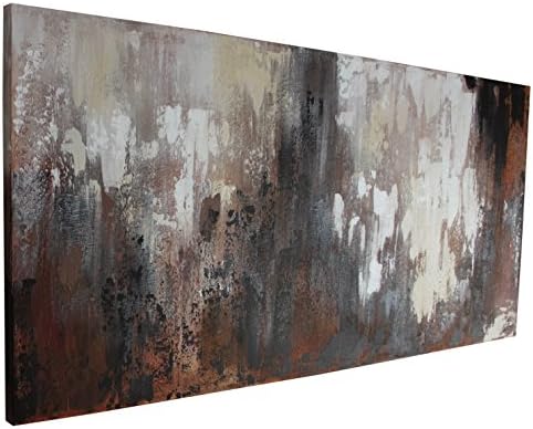 ohoriginal Waterfall Table Hand Painted, Fabric, Brown and Blue, 140 x 70 cm