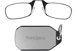 ThinOptics Gafas De Lectura Con Estuche Para Llavero - Unisexo Hombres Mujeres - Gafas De Lectura Compactas, Plegables Y Livianas Con Tecnología Flex-fit