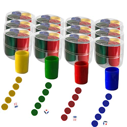 shafier 240 Fichas y 48 Dados para parchís Juego oca Color Rojo Verde Amarillo y Azul para 4 Jugadores Tambien Puede para niño Aprender Contar