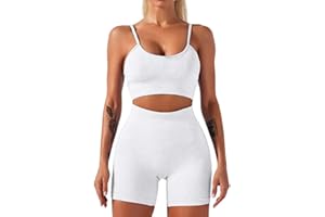 HANERDUN Conjunto Deportiva para Mujer 2 Piezas para Mujer Pantalones De Yoga Súper Elásticos Leggings de Cintura Alta con Sujetador Deportivo