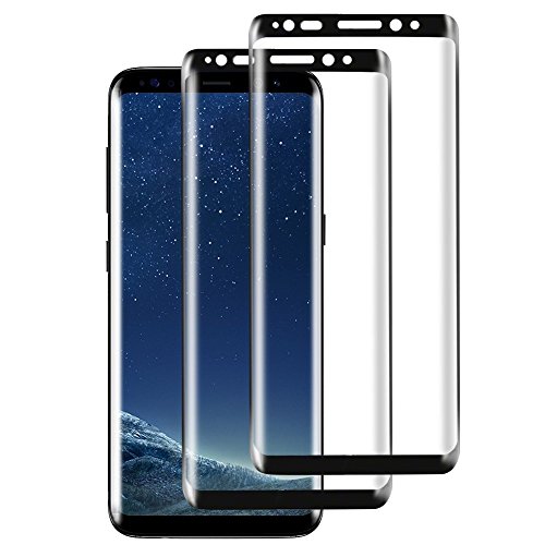 Preisvergleich Produktbild Samsung Galaxy S8 Panzerglas Displayschutzfolie, [2 Stück] 3D Touch Kompatibel Displayschutzfolie 9H Härtegrad, Anti-Öl, Kratzer und Wasser Blasenfrei, Panzerglasfolie für Galaxy S8 [Schwarz]