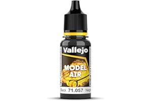 Vallejo Model Air Peinture Acrylique Noire Mat, 18 ml pour Aérographe, Idéale pour Modélisme et Figurines.