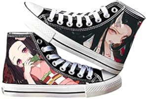 ZHONGKAIHUA Kamado Tanjiro Nezuko, Tomioka, Agatsuma High Top Segeltuchschuhe, Unisex, Anime, Cosplay, Leinwand, bedruckt, modisch, lässig, Sneakers für Erwachsene, Damen, Herren, Teenager