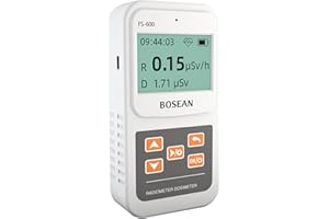 DuzLink Geigerzähler FS-600 Dosimeter Strahlungsdetektor zur Radioaktivität, β Y Röntgenerkennung, Nuklearer Strahlungsdetektor mit Großem LCD-Bildschirm,mit Anleitung （weiß）