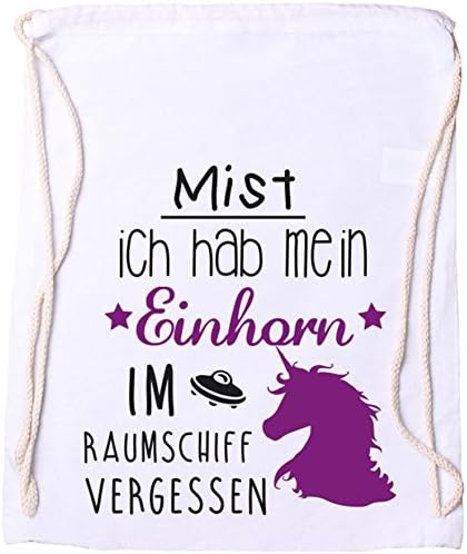 Ezyshirt Mist I Have forgotten My Unicorn/Spaceship Cotton Fabric Bag -  White - One Size