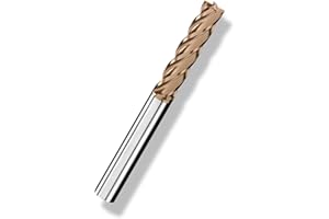 Cleqee 1 fresa in metallo duro, fresa quadrata da 8 mm, rivestimento AlTiN, 4 lame CNC in metallo duro, lunghezza lama 25 mm x lunghezza totale 75 mm x diametro gambo 8 mm per metallo e legno