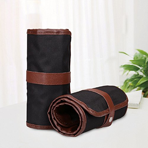 Cobee Federmäppchen Stiftrolle Rollmäppchen mit 72 Löchern Leder Mäppchen Pencilcase Stiftsammler für Buntstifte Bleistifte Schule Kunst - 5