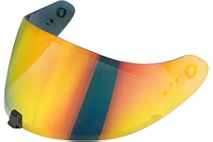 VCOROS Visera Casco Moto para Scorpion Exo R420,Visera de Lente para Casco Protección contra Viento,Accesorios para Cascos de Moto (Cromo Rojo)