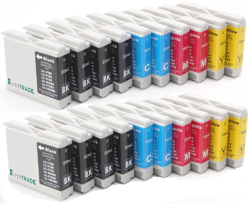 20 XL Compatible Cartouches d'encre pour Brother LC1000BK LC970BK (8 NOIR + 4 CYAN + 4 MAGENTA + 4 JAUNE) LC1000BK LC1000Y LC1000C LC1000M LC970BK LC970Y LC970C LC970M pour imprimantes Brother DCP-130C DCP-135C DCP-150C DCP-155C DCP-330C DCP-350C DCP-540CN DCP-560CN DCP750CW DCP-770CW / Brother MFC-230C MFC-235C MFC-240CN MFC-260C MFC-440CN MFC-465CN MFC-660CN MFC-665CW MFC-680CN MFC-685CW MFC-345CW MFC-885CW MFC-3360 MFC-5460CN MFC-5860CN / Brother Fax-1360 Fax-2480C UNIVERSAL COMPATIBLE FOR LC37 LC51 LC57 LC960 LC970 LC1000 - Premium Qualité - (Silvertrade ©)
