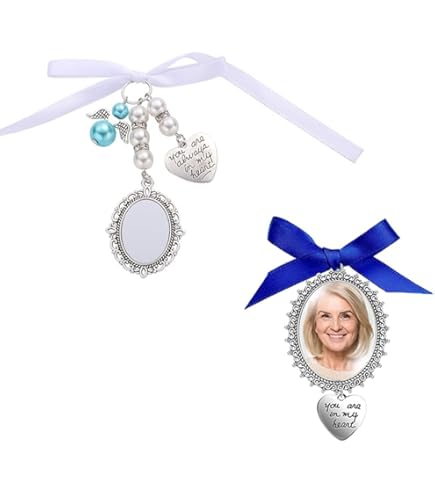 Charm Con Foto Per Bouquet Sposa - Ciondolo Ovale Con Vetro Cabochon, Kit Fai Da Te Matrimonio - Foto 7