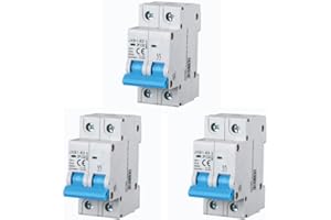 gloca Interruttore Magnetotermico Automatico 2P 220V 6KA 2 Moduli DIN (32 Ampere, 3)