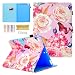 Produktbild Uliking iPad 24,6 cm Fall 2018/2017, iPad Air/Air 2 Hülle, Schmetterling PU Leder geprägt stehend Smart Cover mit Auto Sleep/Wake Wallet Case für Apple iPad 24,6 cm 2017/2018, iPad Air 2 1