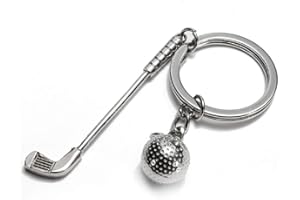 RK Gifts Creative Sporting Golf Club and Ball Silver Metal Keyring Keychain Gift Novelty