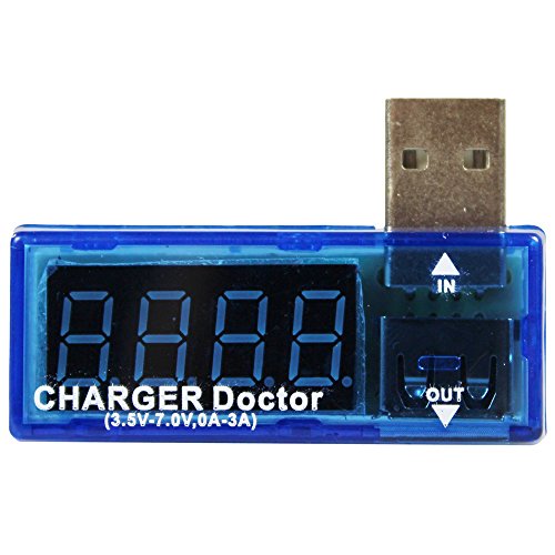 COM-FOUR® USB Charger Doctor Multimeter Ladegerät Detektor Strom- und Spannungsmesser Digitaler Voltmeter Tester 3,5 V-7,0 V, 0-3A (1 Stück) - 3