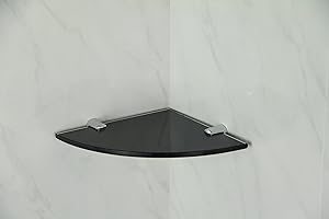 BSM MARKETING Étagère d'angle en Verre Trempé de 150 mm (environ) pour Salle de Bain, Chambre à Coucher, Cuisine