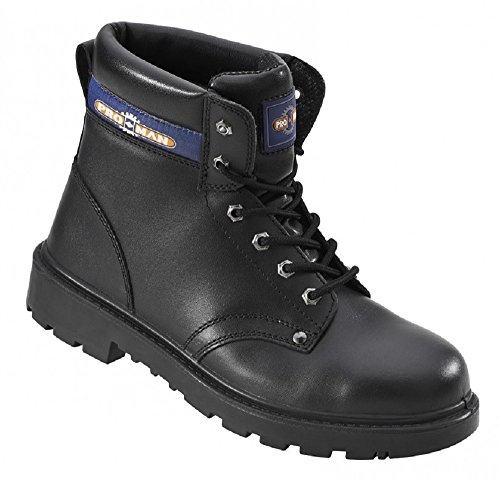 Mens Black Leather Lightweight Safety Work Toe Cap Boots Sizes 10 11 12  13 14 15 16