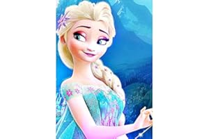 QAZWSX Kit de broderie diamant La Reine des Neiges Elsa par numéro, 5D à faire soi-même avec strass au point de croix et mosaïques, 40,6 x 30,5 cm