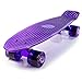 Produktbild Vibe® Mini-Skateboard aus Kunststoff im Retro-Stil Skater 56 x 15 cm, gesamtes Skateboard inklusive 7 ABEC-Rollen - große Farbauswahl, Chrom / Violett