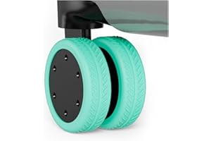 TUCANA Silicone Luggage Wheel Covers for Suitcases or Office Chair Caster, Elastic, Mute and Shockproof (Green), Green, Nature