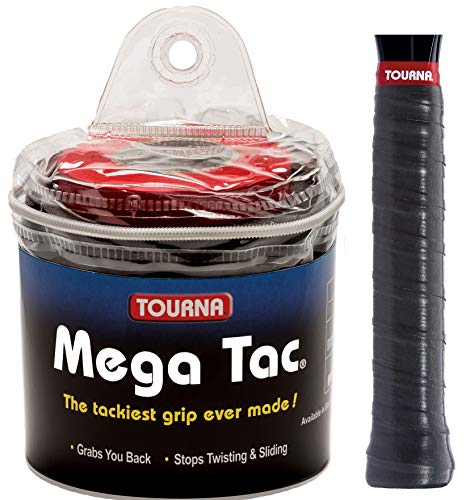 Tourna Mega TAC - Agarre para Raqueta (30 Unidades), Unisex, MT-30-XLBK, Negro, Unidad