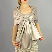 Stola Satin Saten Schal Brautstola Tusch Hochzeit Braut Champagne Beige